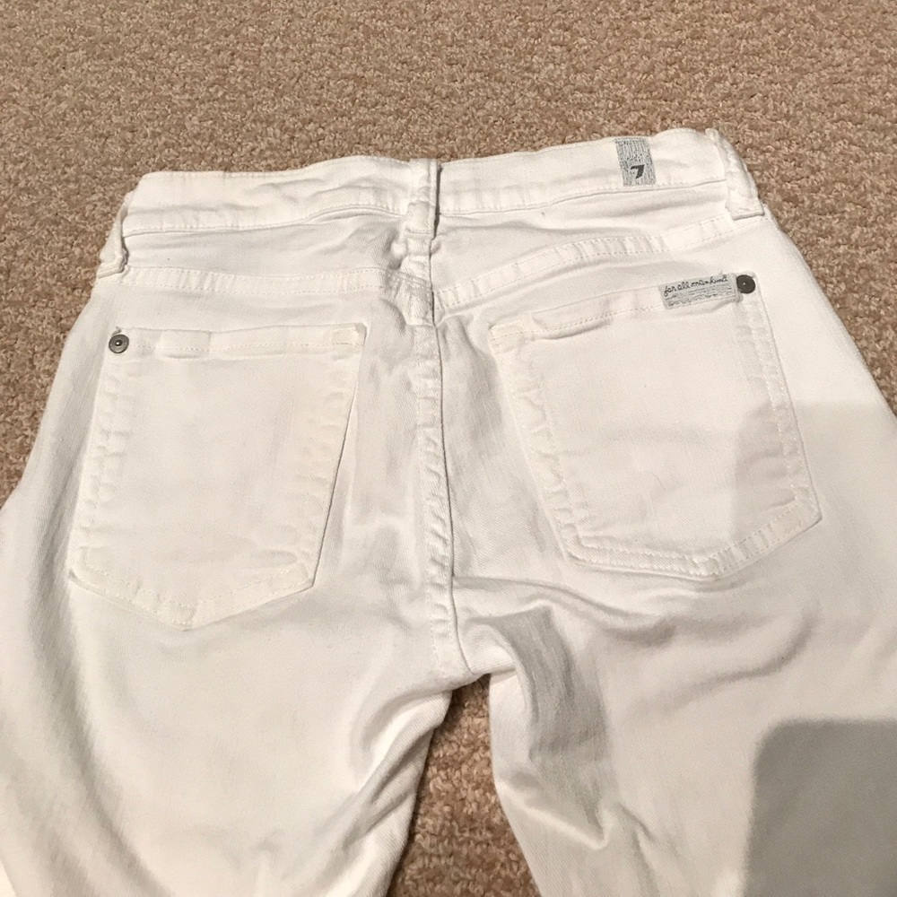 7 For All Mankind white cropped jeans